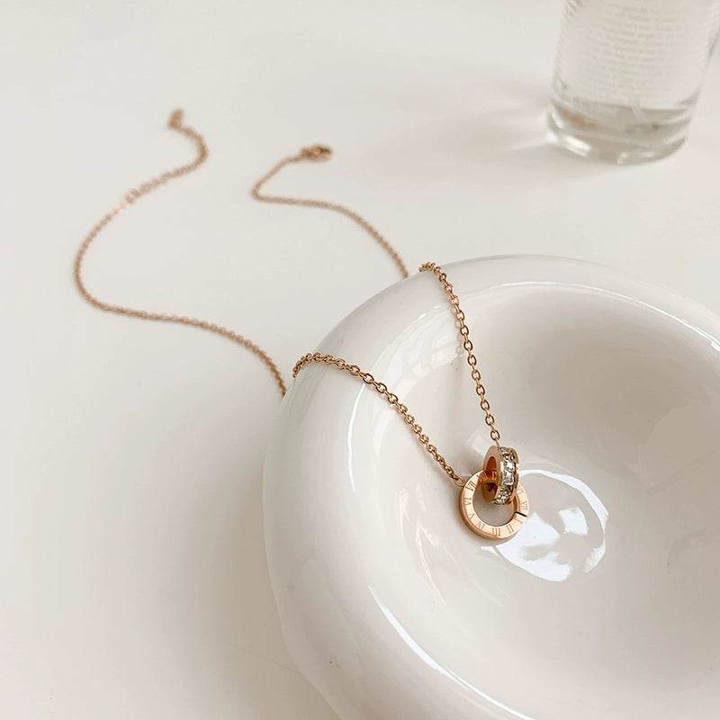 Fashion Ring Buckle Titanium Steel No Fading Girls Necklace Luxlife Brands