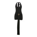 Summer Women Clothing Sexy Halter Hollow Out Cutout Slim Fit Slim Backless Ruffle Hip Dress Bella Mia