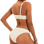 Bikini Pleated Low Waist Sexy Split Bikini Swimsuit Swimwear Women Bella Mia