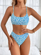 Bikini Print Tight Split Sexy High Waist Bikini Swimsuit Women Bella Mia