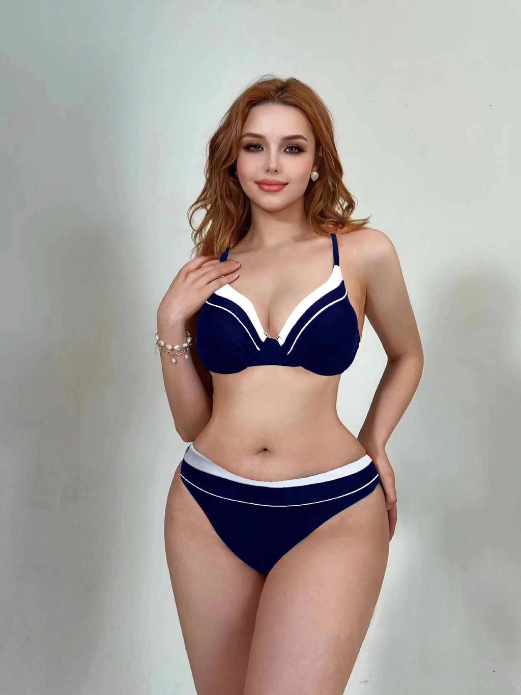 Bikini Steel Bracket Gathered Split Sexy Mesh Three Piece Swimsuit Women Bella Mia