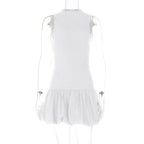 Women Clothing Summer Sexy Back Hollow Out Cutout Out Slim Fitting Patchwork Pleated Dress Women Bella Mia