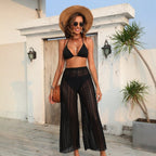 Ethnic Wide Leg Pants Women Summer Trousers Lace High Slit Wide Leg Pants Women High Waist Swimsuit Bella Mia