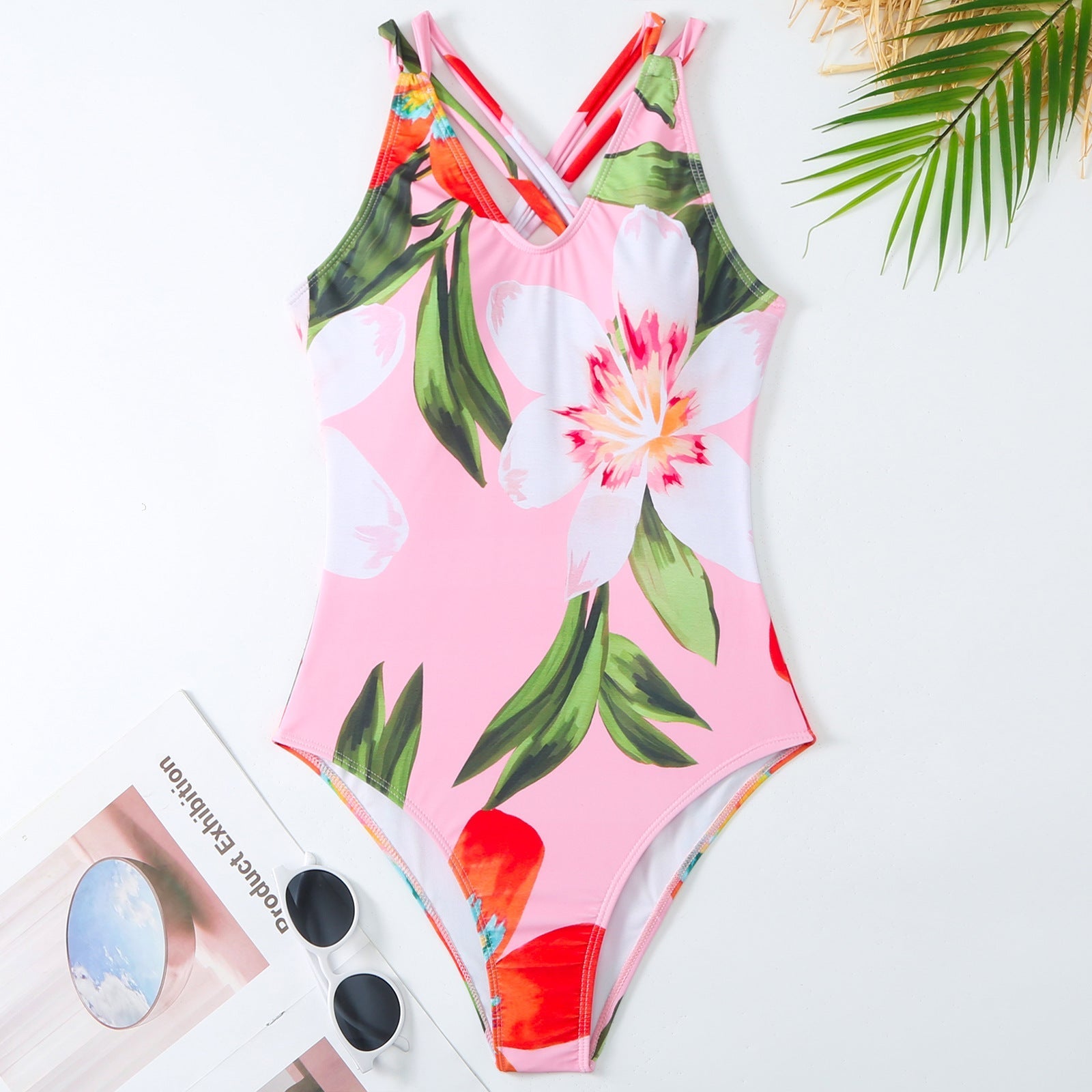 Solid Color One Piece Wome Swimwear Set French Retro Covering Belly Thin Swimming Bella Mia