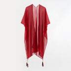 Seaside Blouse See Through Sexy Tassel Thin Cape Solid Color Travel Sun Protection Cardigan