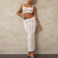 Holiday Hollow Out Cutout out Dress Sexy Bikini Sun Proof Two Piece Set Beach Cover up