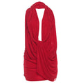 Autumn Winter Women Clothing Sexy Deep V Plunge Halter Backless Hip Solid Color Dress Bella Mia