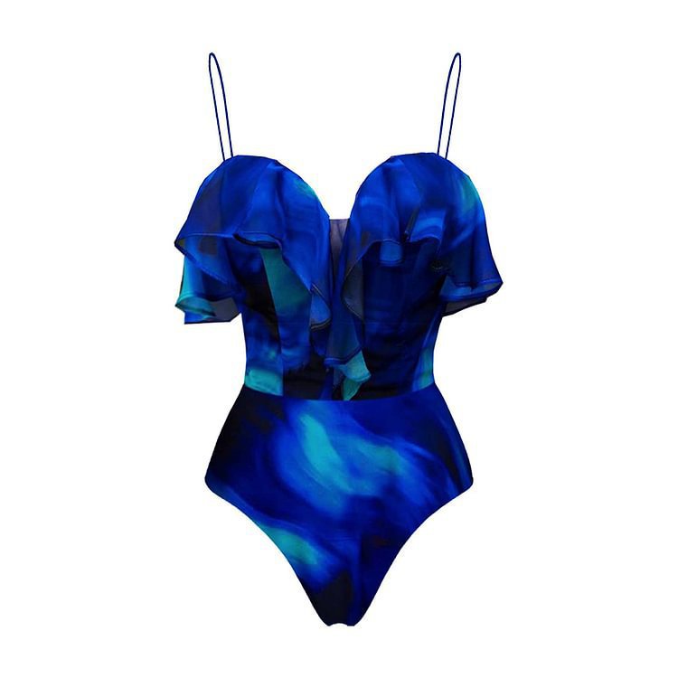 Blooming Ruffled One Piece Swimsuit Women Vacation Suit Beach Bella Mia