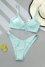 Women Swimsuit Steel Bracket Gathered Sexy Bikini Strap Backless Split Swimsuit Bikini Bella Mia