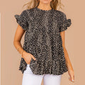 Women Clothing Shirt Women Small Floral Short Sleeve Swing Women Top Sweet Arrival Shirt Bella Mia