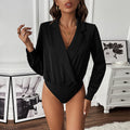 Autumn Black Turn down Collar Jumpsuit Women Clothing Bella Mia