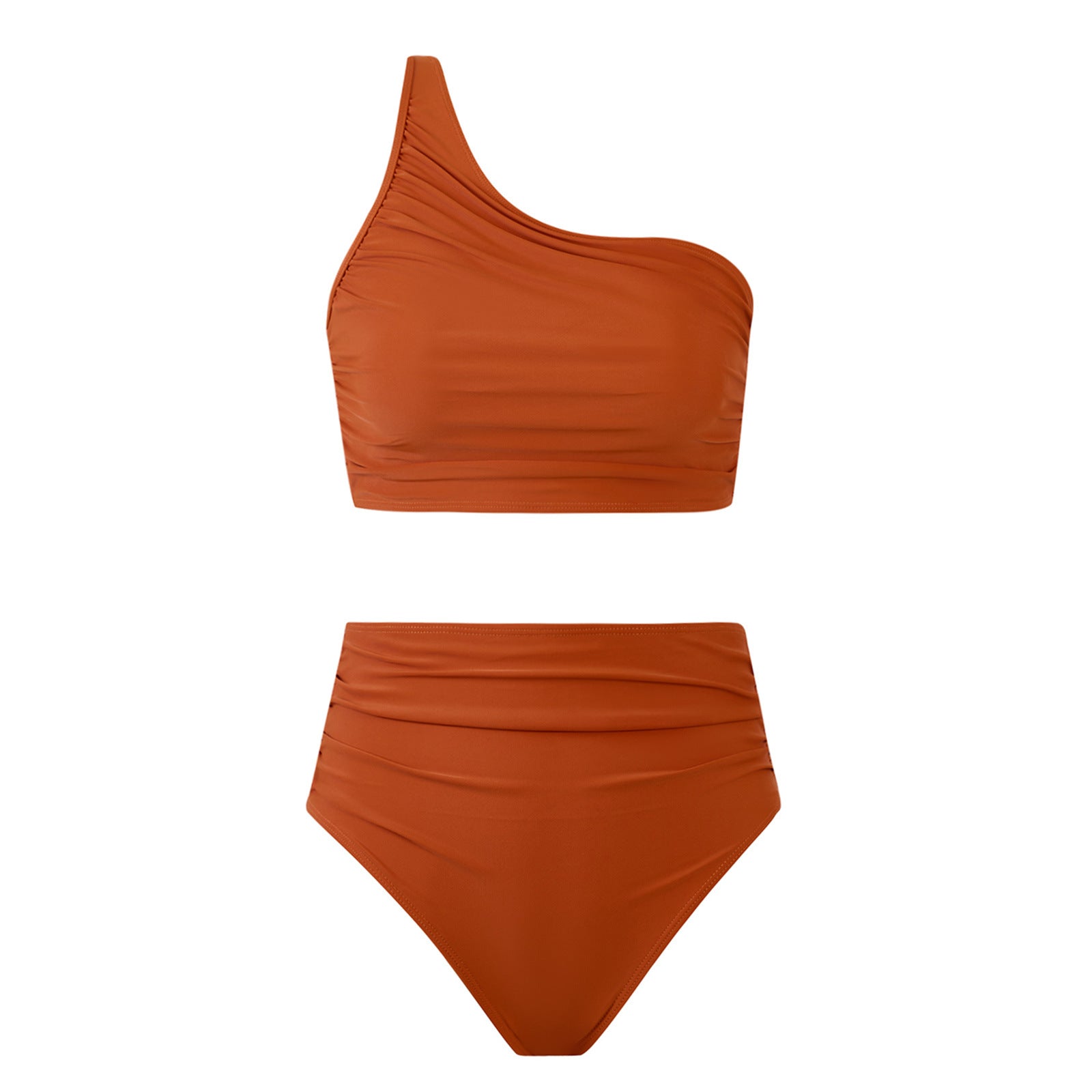 High Waist Solid Color Bikini Swimsuit Women Split Swimsuit Bikini