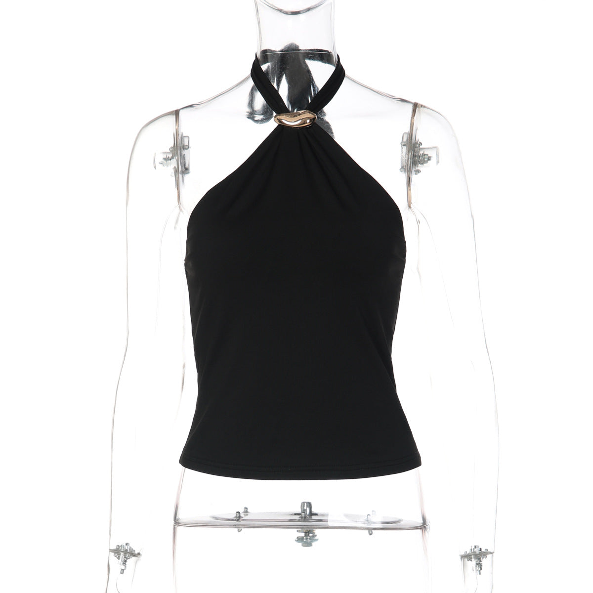 French Adjustable Buckle Lace up Top for Women Spring Sexy Backless Solid Color Tube Top Vest Bella Mia