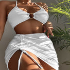 Classic Split Sexy Women Multicolor Three Piece Swimsuit
