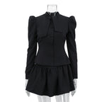 Niche Design Bow Tie Long Sleeve Top Skirt High Sense Two Piece Sets Elegant Outfit Women Bella Mia