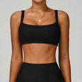 Double Shoulder Strap Thread Yoga Bra Hollow Out Cutout Back Tight Sports Underwear Outer Wear Running Fitness Clothes Bella Mia