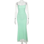 Women Contrast Color Suspenders Dress Summer Sexy Slim Fit Pure Dress for Women Bella Mia