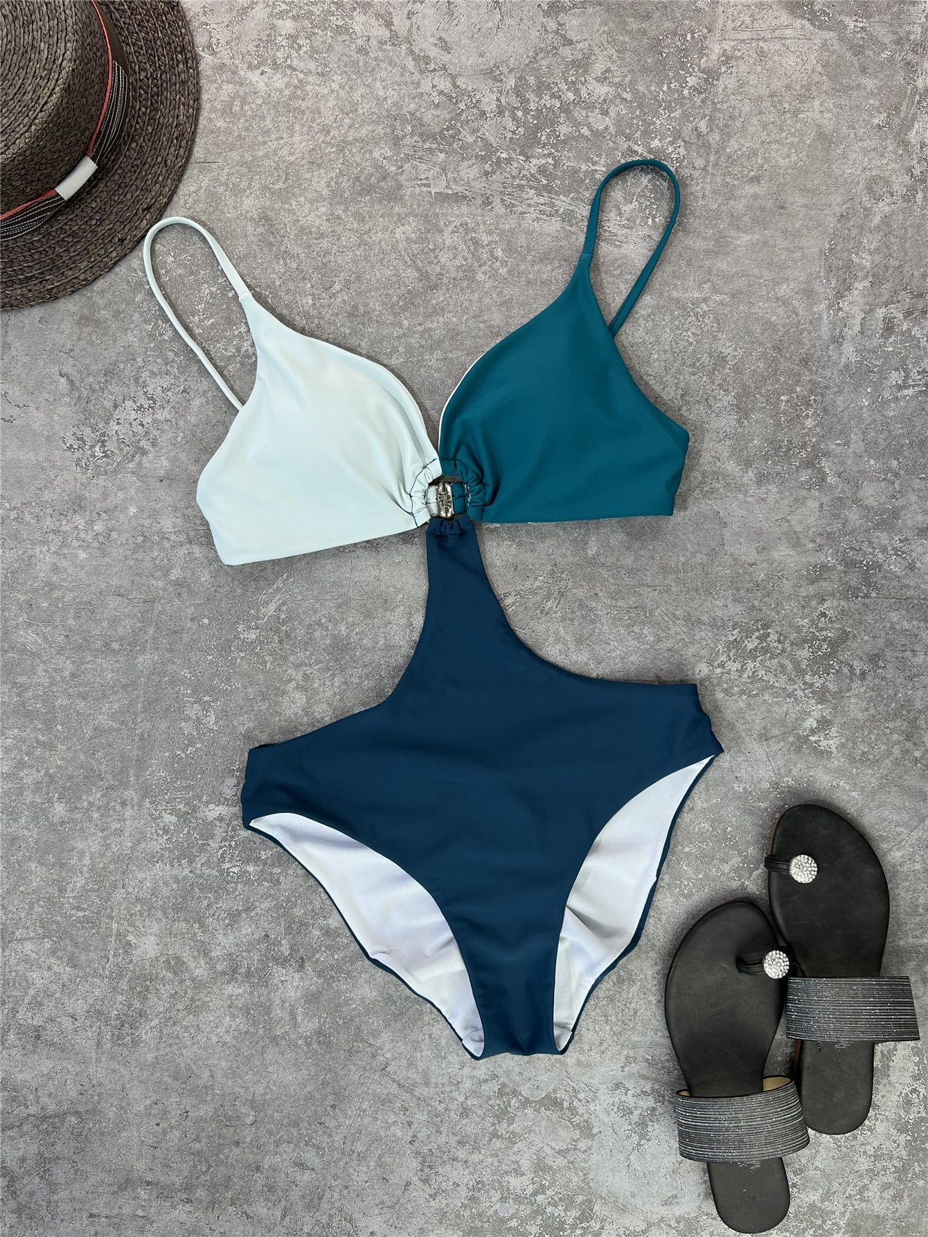 Women Sexy One Piece Swimming Suit Special Multicolor Pants Pleated One Piece Swimsuit Bella Mia