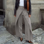 French Minority Design High Waist Trousers Women Clothing Spring Loose Irregular Asymmetric Casual Wide Leg Pants Bella Mia
