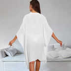 Bamboo Cotton Shirt Loose Beach Cardigan Vacation Sun Protection Clothing Beach Cover Up Swimsuit Outwear Cardigan Bella Mia