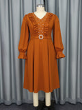 Women V neck Lantern Sleeve Stringy Selvedge Dress Evening Party Beaded Dress Bella Mia