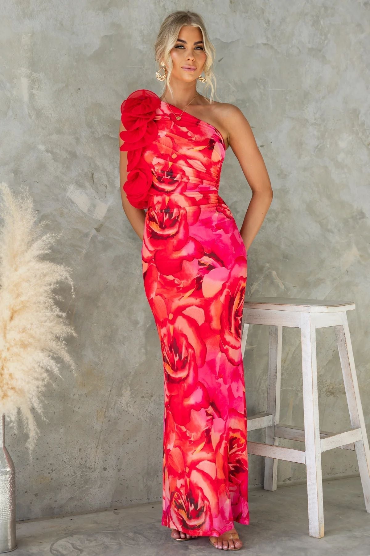 Women Clothing Summer Elegant Slim Sleeveless Three Dimensional Floral Sexy Dress Bella Mia