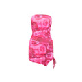 Summer Sexy Women Tube Top Printed Slim Hip Bag Split Short Dress Bella Mia