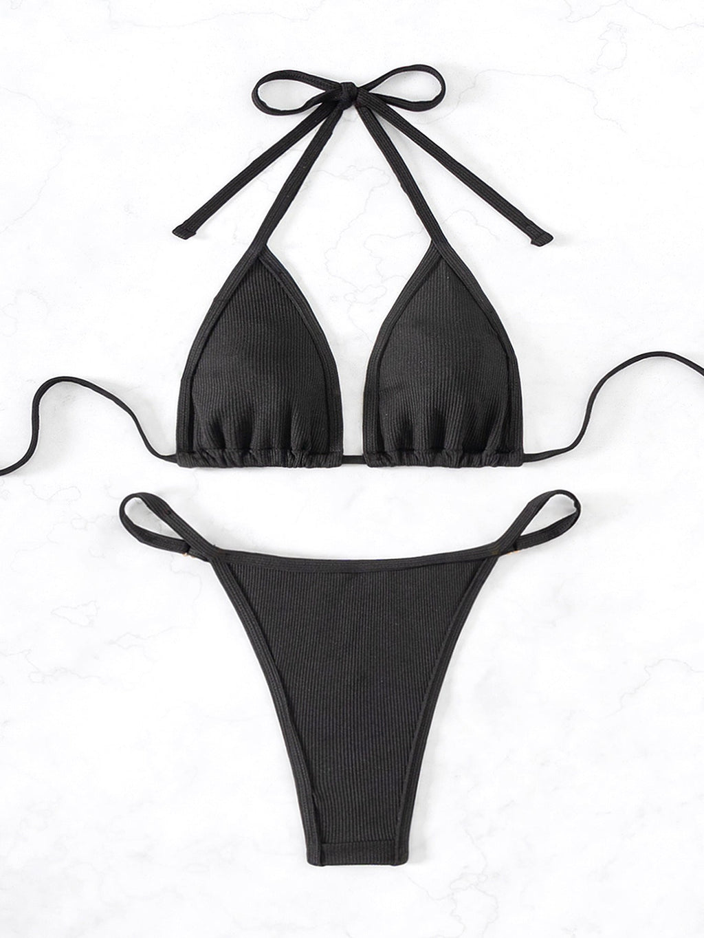 Split Swimsuit Simple Type Sexy Lace up Bikini Triangle Bag Ornament Women Bella Mia