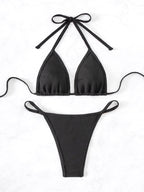 Split Swimsuit Simple Type Sexy Lace up Bikini Triangle Bag Ornament Women Bella Mia