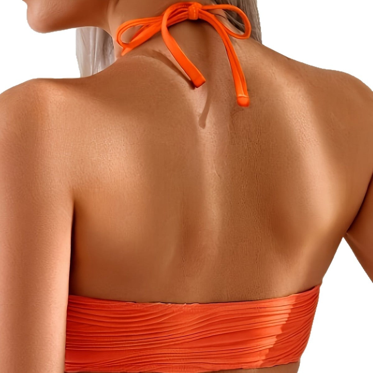 Solid Color Halter Buckle Sexy Backless High Waist Split Swimsuit Women Wading Sports Women Clothing Bella Mia