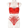 Christmas Year Sexy Piece Set with High End Mold Cup Steel Ring Popular Lace Stitching Sexy Lingerie Bella Mia