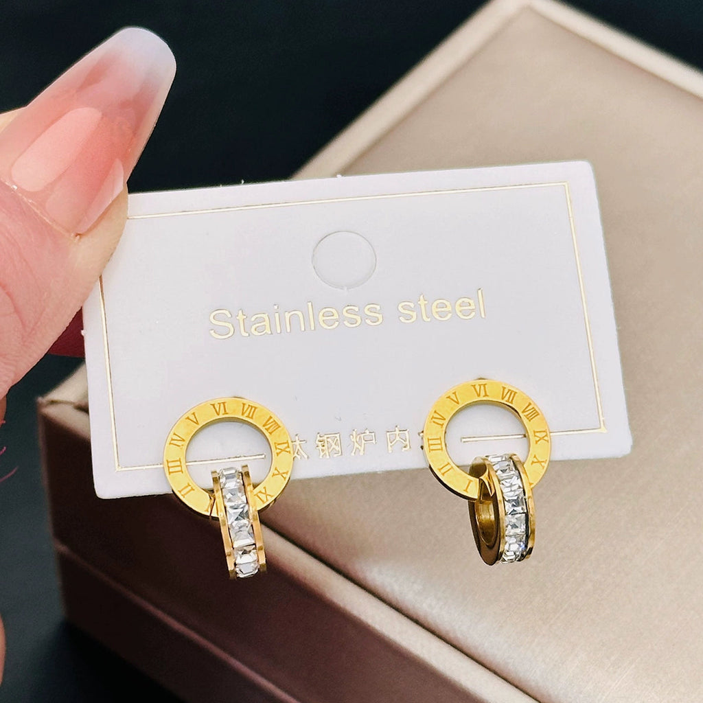 Roman Numerals Titanium Steel Rose Gold Ornament Necklace Luxlife Brands