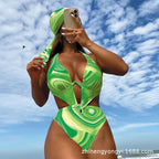 Women One Piece Swimming Two Piece Sets Sexy Steel Bracket Gather Backless Bikini Bella Mia