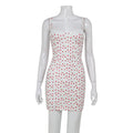 Summer Sexy Lace Stitching Floral Strap Dress Backless Sweet Spicy Casual Bella Mia