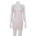 Summer Sexy Lace Stitching Floral Strap Dress Backless Sweet Spicy Casual Bella Mia
