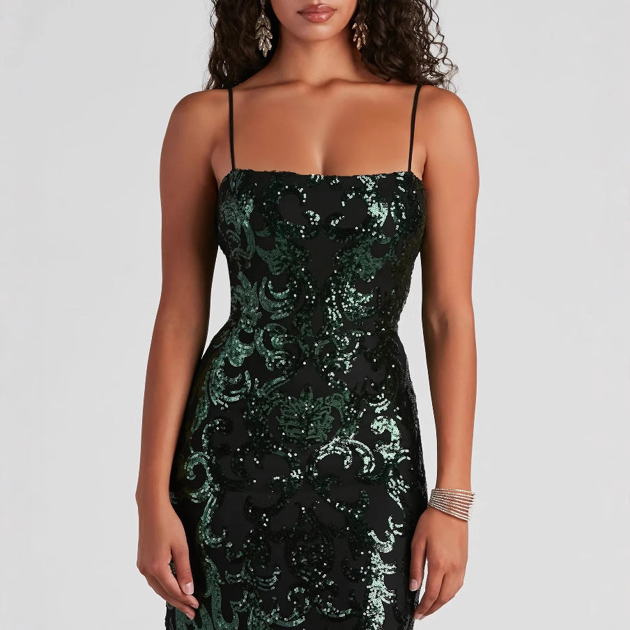 Summer Dress Sexy Formal Dress Sequin Sling Dress Elegant Socialite Bella Mia