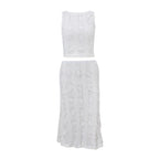 Summer Casual Sexy Two Piece Suit O Neck Short Vest Skirt Bella Mia