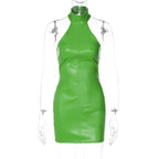 Stand Collar Sleeveless Waist Sheath Sexy Women Dress Bella Mia