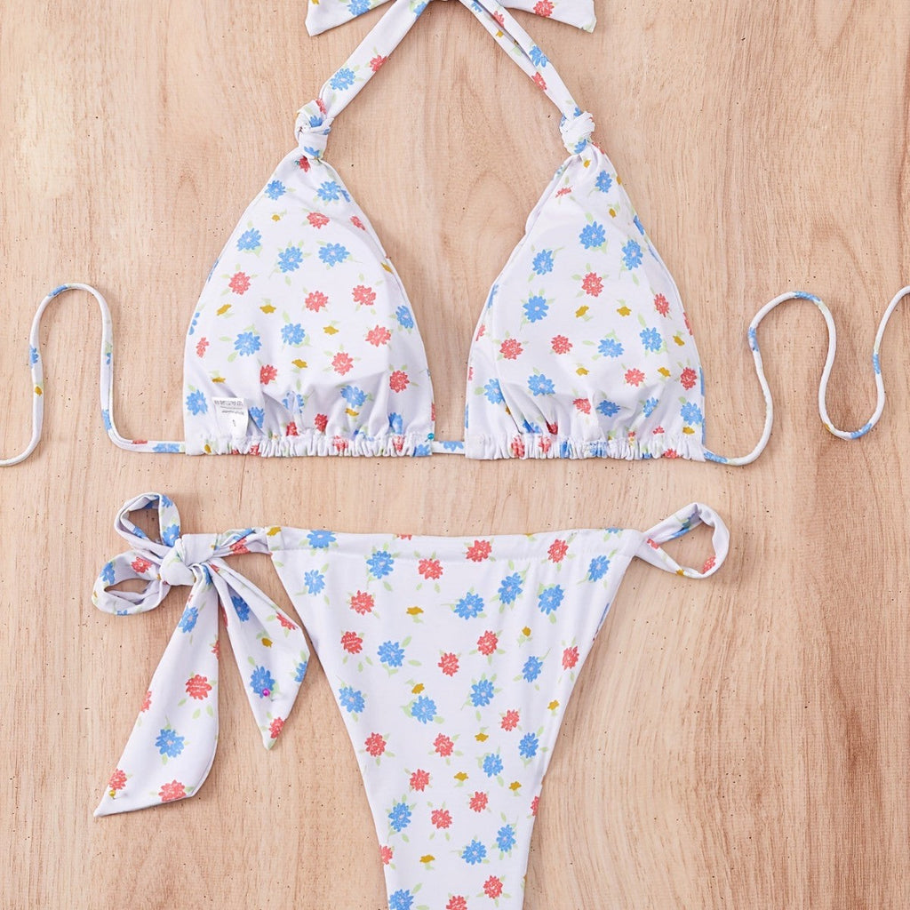 Women Floral Tie Neck Halter Bikini for Swimsuit Bella Mia