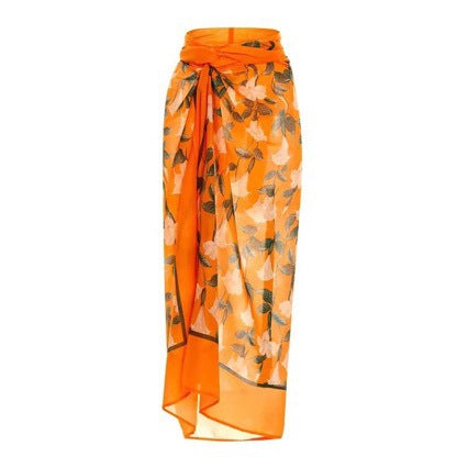 Lonkey Swimsuit Solid Color Hollow Out Cutout Mesh Bag Hip Skirt Floral Sexy Swimsuit Bella Mia