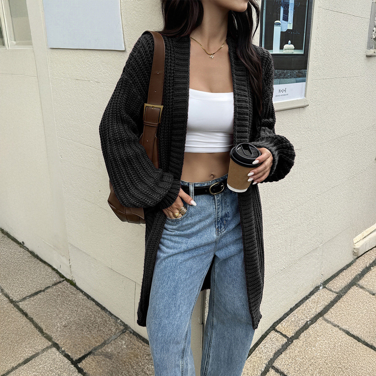 Women Clothing Autumn Winter Casual Advanced Woolen Coat Overcoat Sweaters Bella Mia