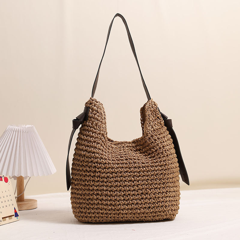 Tassel Large Capacity Straw Bag Niche Woven Bag Women Vacation Beach Bag Casual Shoulder Bag Bella Mia