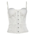 Autumn Winter Women Sexy Lace Stitching See through Slim Fit Figure Flattering Camisole Bella Mia