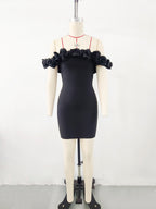 Women Clothing Advanced Sense Red Floral Bandage One Piece Dress Bella Mia