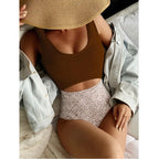 Swimwear Women Slimming Seaside Conservative One Piece Swimsuit Color Matching Swimsuit Bella Mia