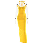 Summer Arrival Halter Backless Tube Top Dress Sexy Slim Solid Color Sticky Floral Evening Dress Bella Mia