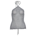 Spring Women Woolen Hollow Out Cutout Sexy Halter Lace up Backless Top for Women Bella Mia