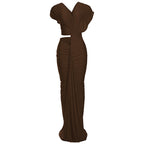 Winter Sexy Slim Fit Cropped Split Dress Solid Color Skinny Sheath Dress Bella Mia