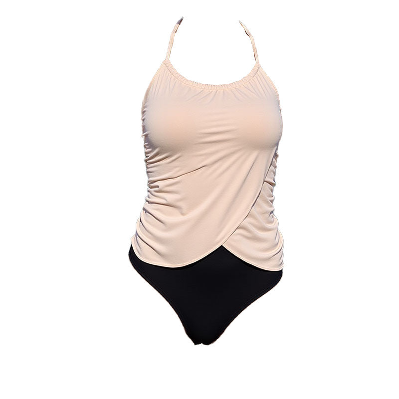 Swimsuit Color Matching Halter Conservative One Piece Swimsuit Women Beach Bikini Bella Mia