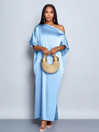Women Clothing Early Autumn Satin Dress Yellow Satin Maxi Dress Bella Mia